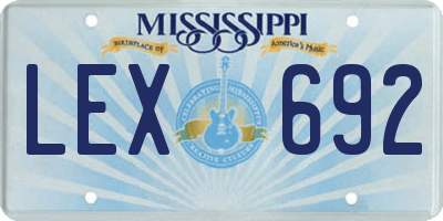MS license plate LEX692