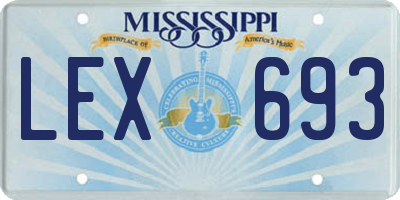 MS license plate LEX693