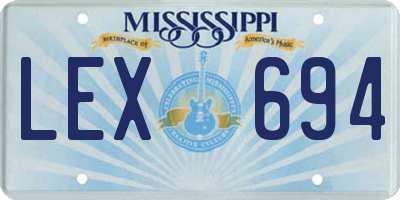 MS license plate LEX694