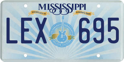 MS license plate LEX695
