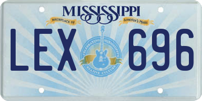 MS license plate LEX696