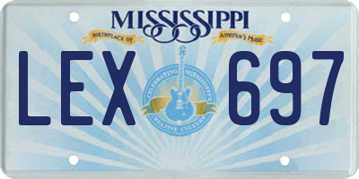 MS license plate LEX697
