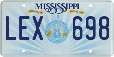 MS license plate LEX698