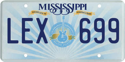 MS license plate LEX699