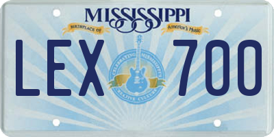 MS license plate LEX700