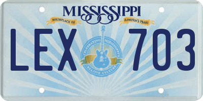MS license plate LEX703