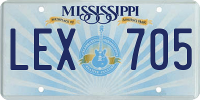 MS license plate LEX705