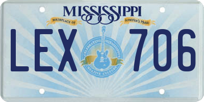 MS license plate LEX706