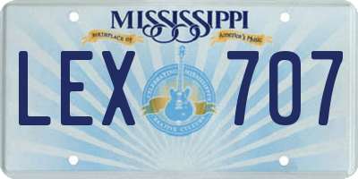 MS license plate LEX707