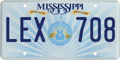 MS license plate LEX708