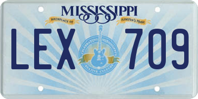 MS license plate LEX709
