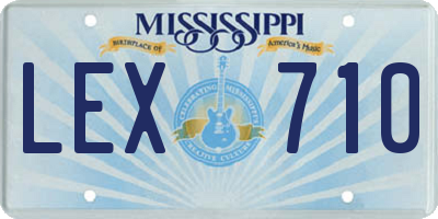 MS license plate LEX710