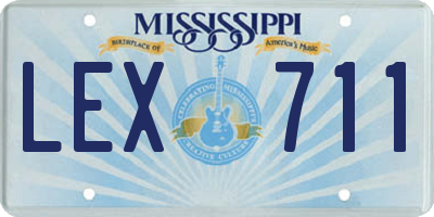 MS license plate LEX711