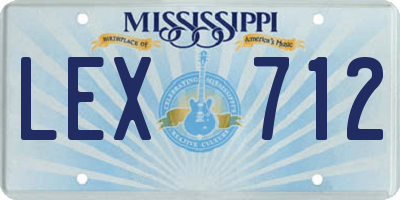 MS license plate LEX712