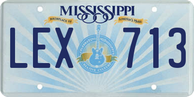 MS license plate LEX713