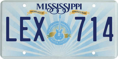MS license plate LEX714