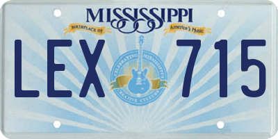 MS license plate LEX715
