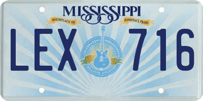 MS license plate LEX716