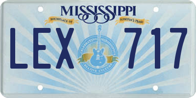 MS license plate LEX717