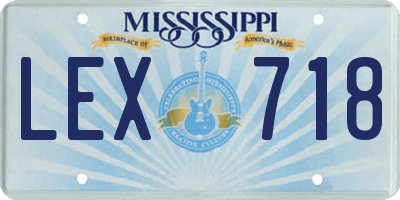 MS license plate LEX718