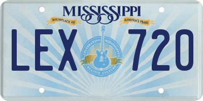 MS license plate LEX720