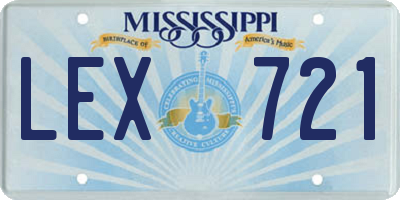 MS license plate LEX721