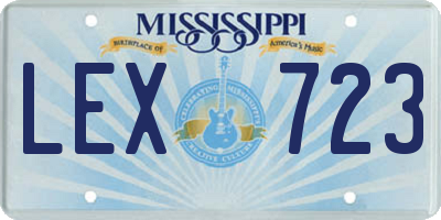 MS license plate LEX723
