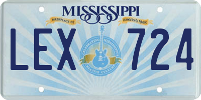 MS license plate LEX724