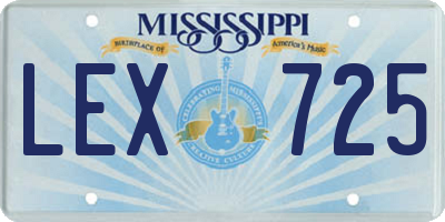 MS license plate LEX725
