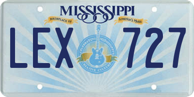 MS license plate LEX727
