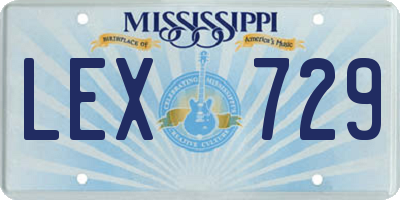 MS license plate LEX729
