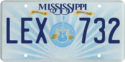MS license plate LEX732