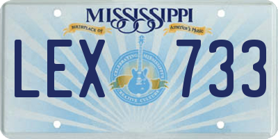 MS license plate LEX733