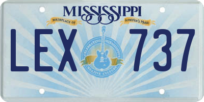 MS license plate LEX737