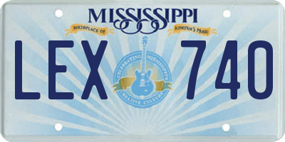 MS license plate LEX740