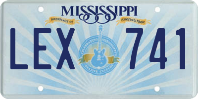 MS license plate LEX741