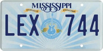 MS license plate LEX744