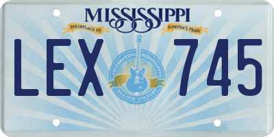 MS license plate LEX745