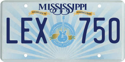 MS license plate LEX750