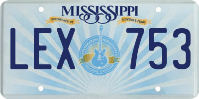 MS license plate LEX753