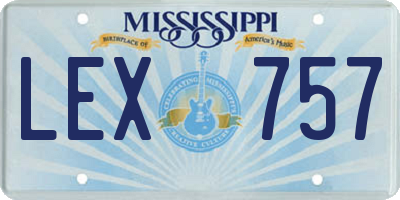 MS license plate LEX757