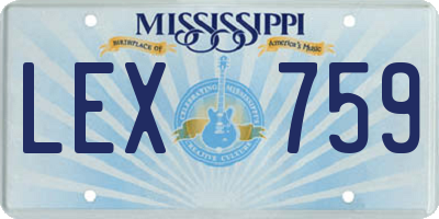 MS license plate LEX759