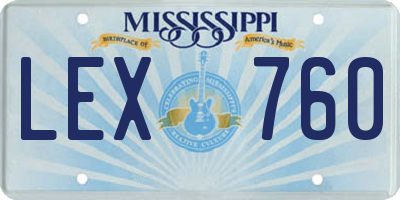 MS license plate LEX760