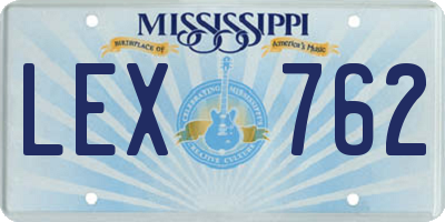 MS license plate LEX762