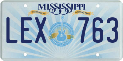 MS license plate LEX763