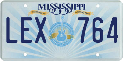 MS license plate LEX764