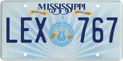 MS license plate LEX767
