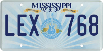 MS license plate LEX768