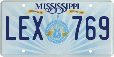 MS license plate LEX769
