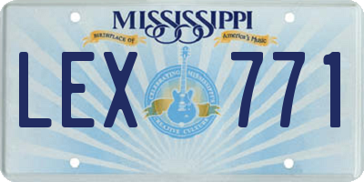 MS license plate LEX771